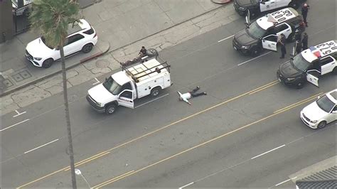 LAPD pursues allegedly stolen vehicle in San Fernando Valley